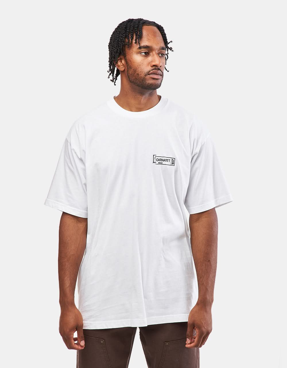 Carhartt WIP S/S Stamp T-Shirt - White/Black - Image 2