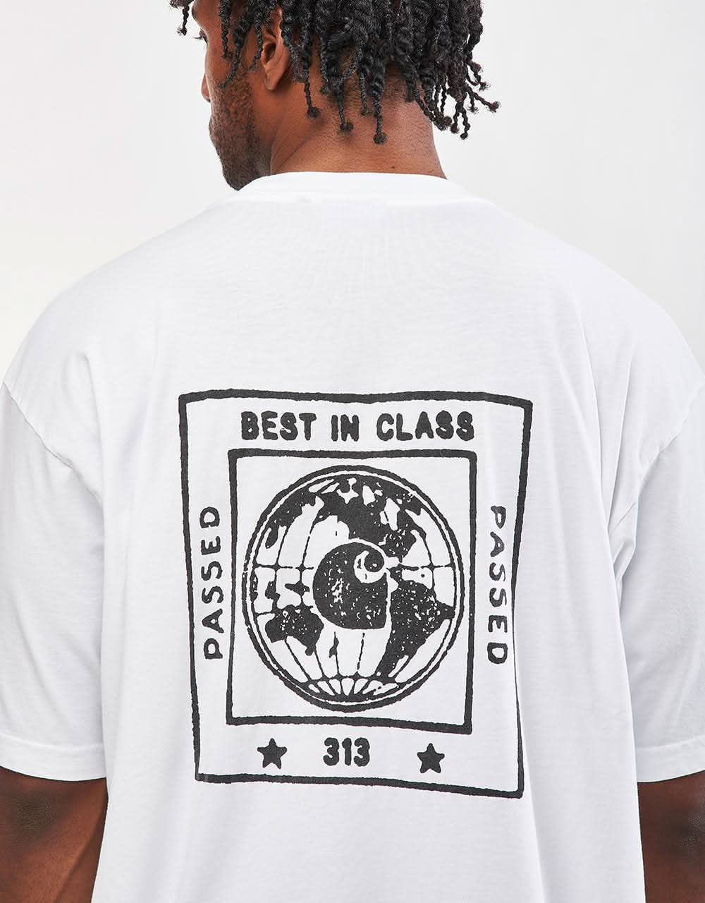 Carhartt WIP S/S Stamp T-Shirt - White/Black - Image 3