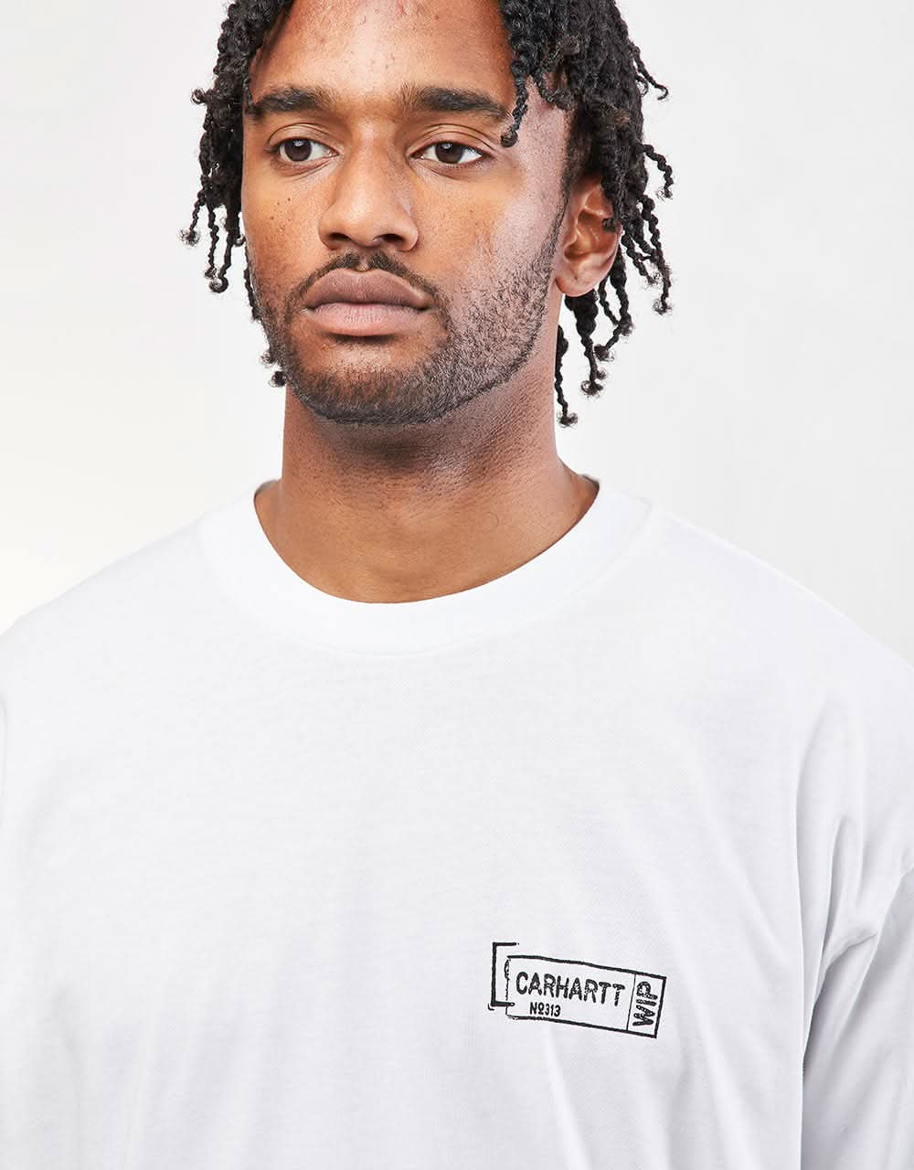 Carhartt WIP S/S Stamp T-Shirt - White/Black - Image 4