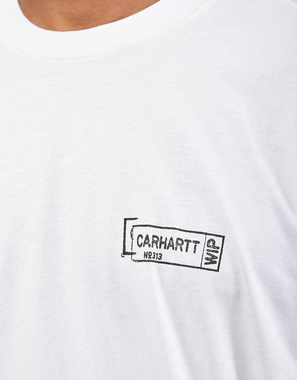 Carhartt WIP S/S Stamp T-Shirt - White/Black - Image 5