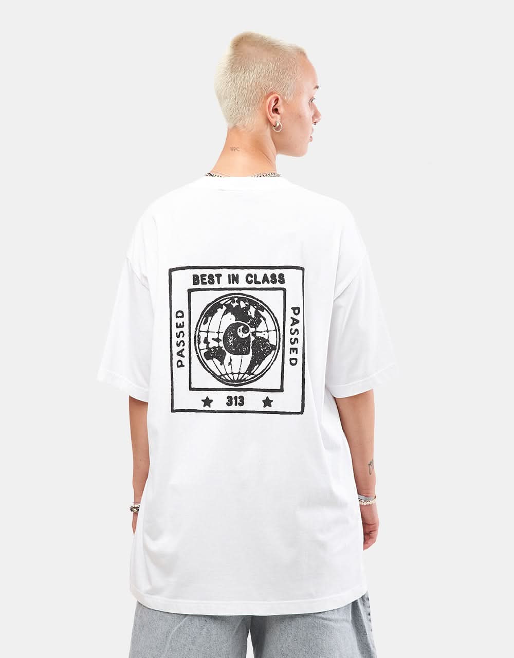 Carhartt WIP S/S Stamp T-Shirt - White/Black - Image 6