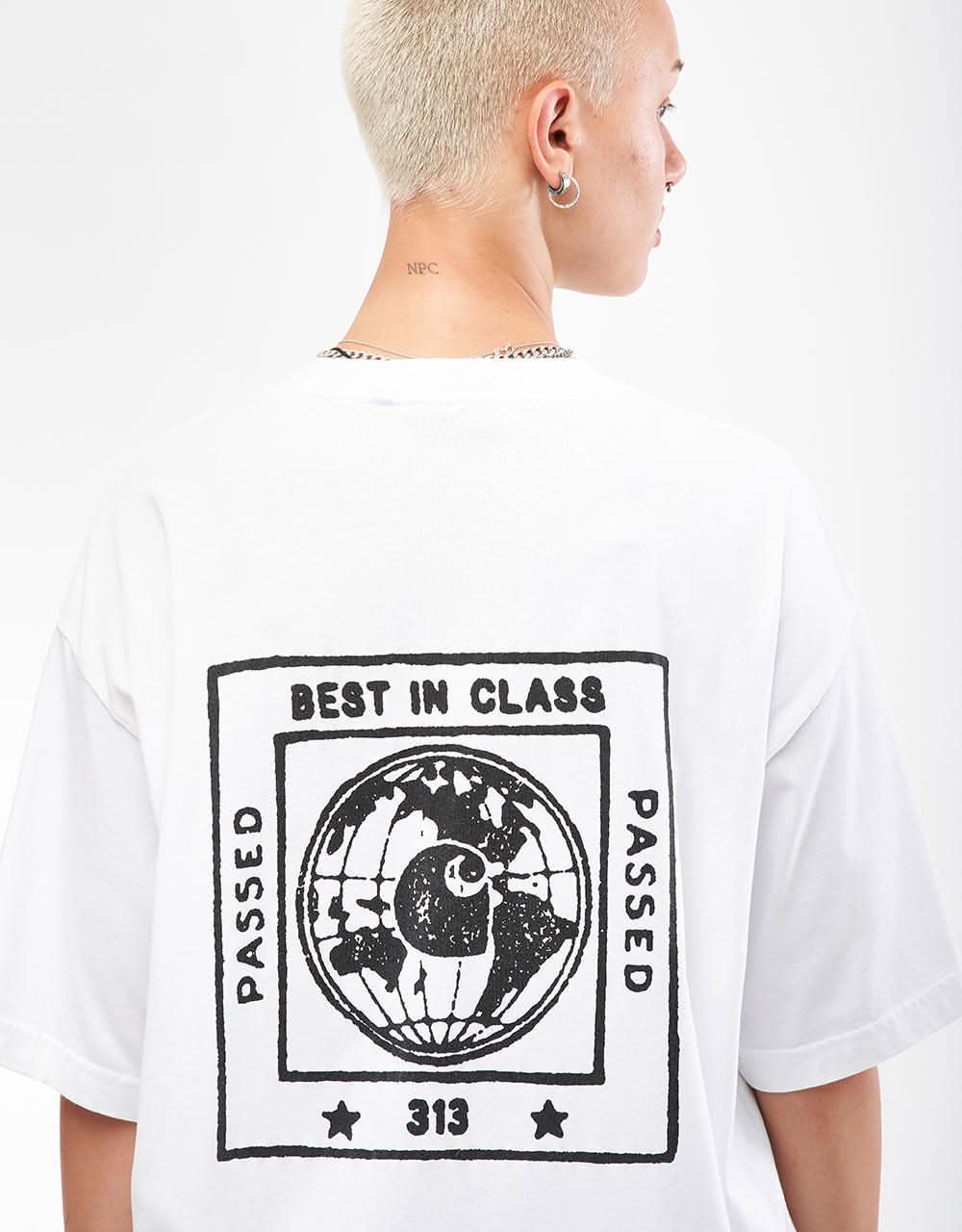 Carhartt WIP S/S Stamp T-Shirt - White/Black - Image 8