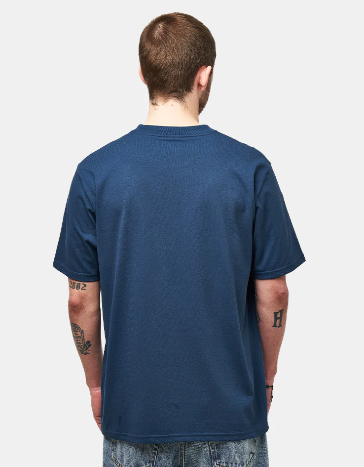 Carhartt WIP S/S University Script T-Shirt - Blue River/White - Image 2