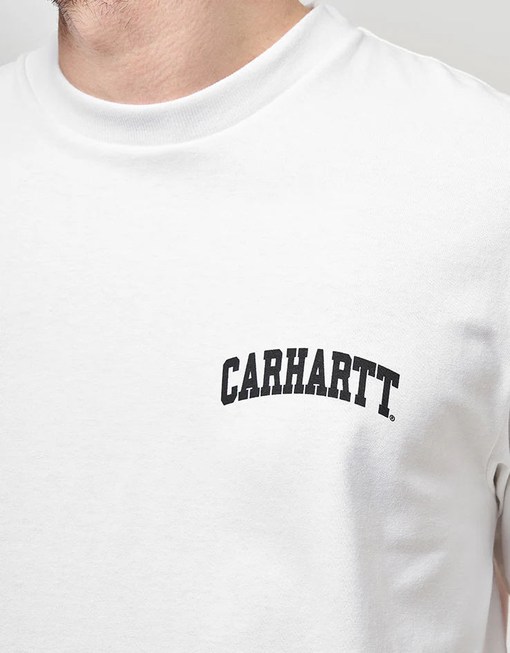 Carhartt WIP S/S University Script T-Shirt - White/Black - Image 3