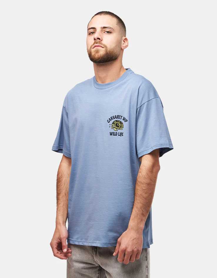 Carhartt WIP S/S Wild Life T-Shirt - Gentle Blue - Image 2