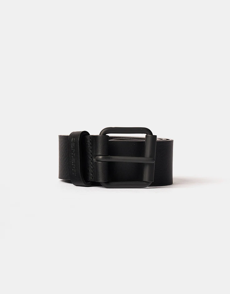 Carhartt WIP Script Leather Belt - Black/Black - Image 2