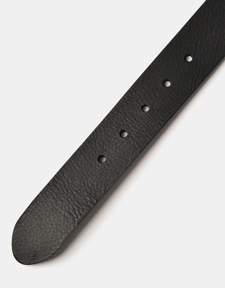 Carhartt WIP Script Leather Belt - Black/Black - Image 5