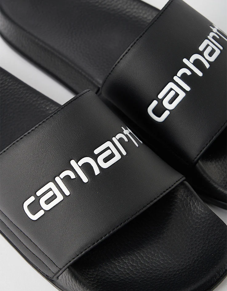 Carhartt WIP Script Slides - Black/White - Image 4