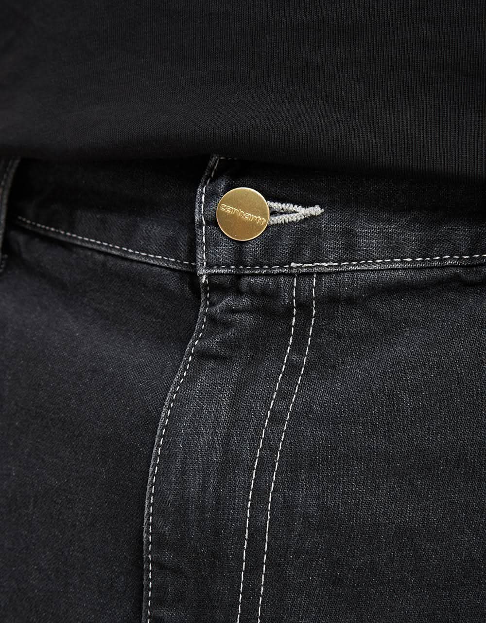 Carhartt WIP Simple Shorts - Black (Heavy Stone Wash) - Image 4