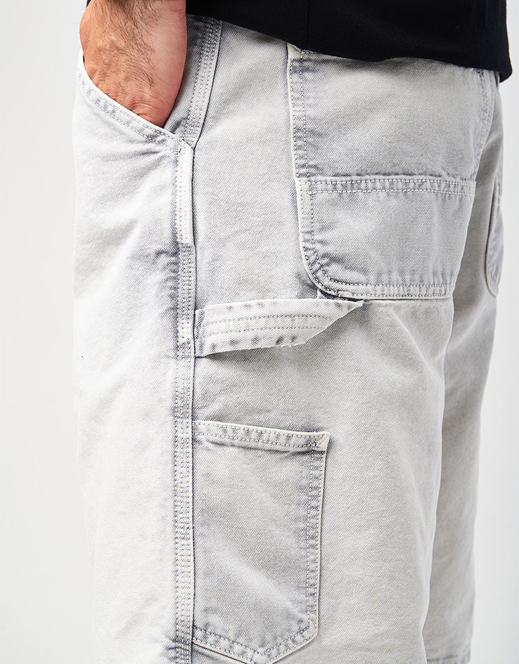 Carhartt WIP Single Knee Canvas Shorts - Black (Chalk Wash) - Image 6