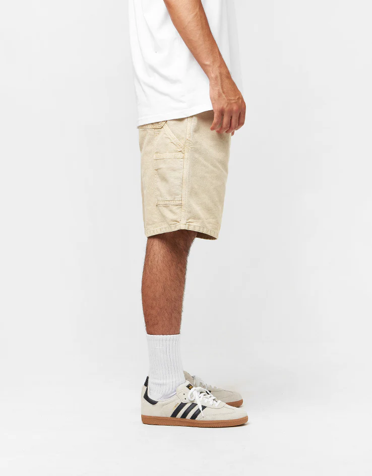 Carhartt WIP Single Knee Canvas Shorts - Dusty Hamilton Brown (Chalk Wash) - Image 3