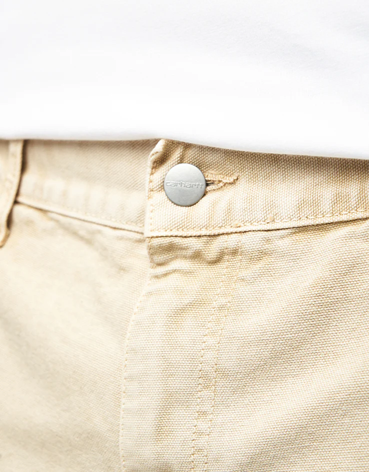 Carhartt WIP Single Knee Canvas Shorts - Dusty Hamilton Brown (Chalk Wash) - Image 5