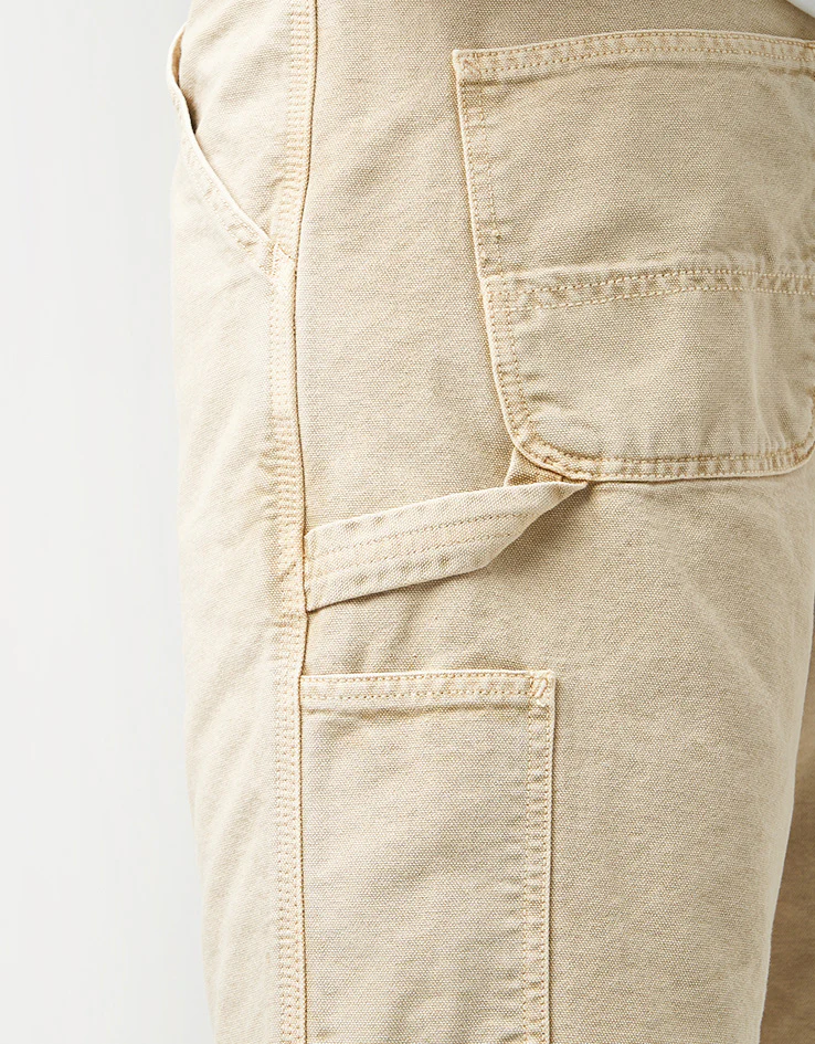 Carhartt WIP Single Knee Canvas Shorts - Dusty Hamilton Brown (Chalk Wash) - Image 6