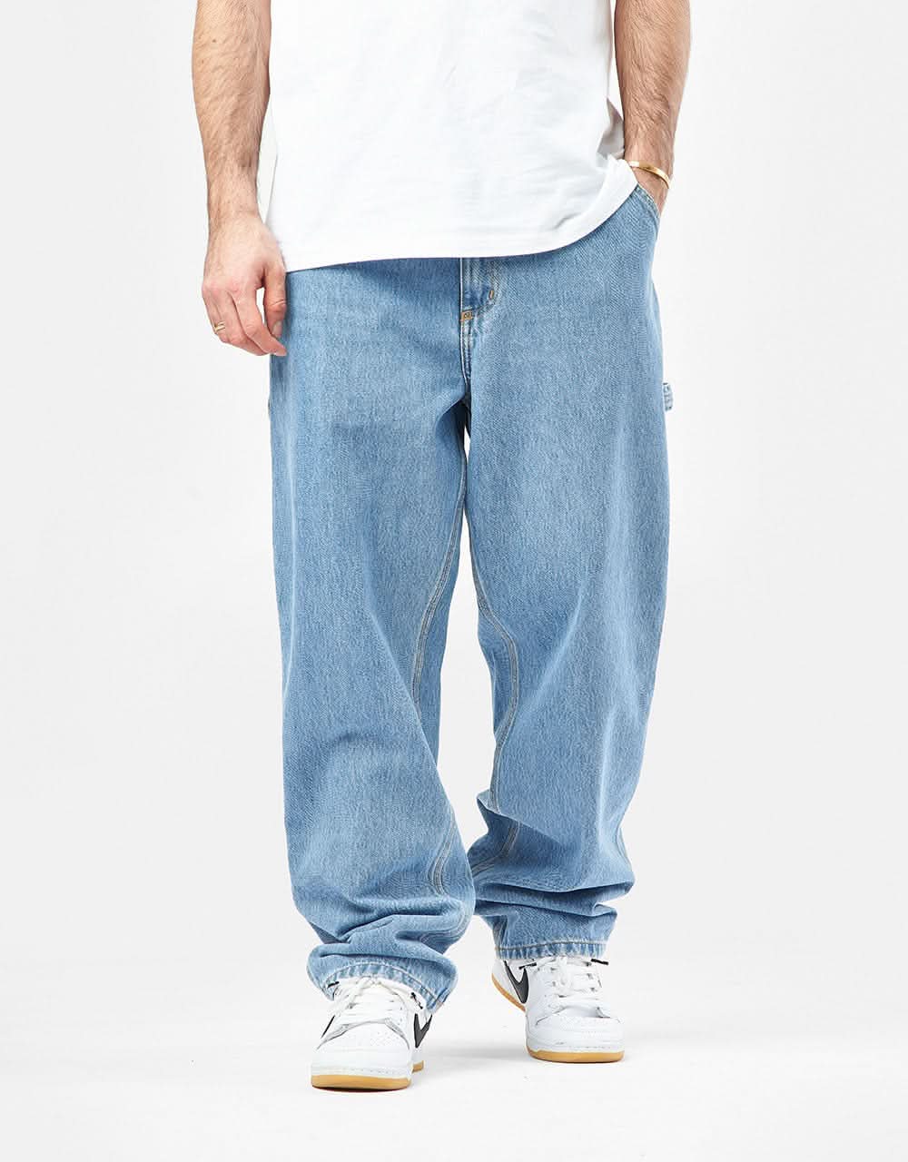 Carhartt WIP Single Knee Pant - Blue (Stone Bleached) - Image 5