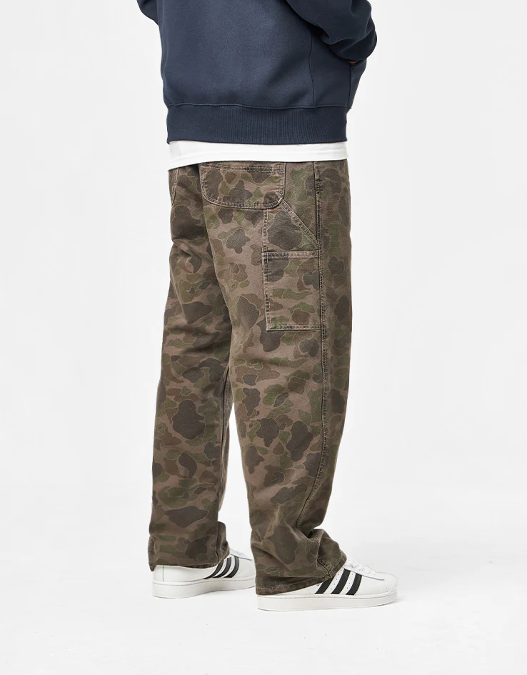 Carhartt WIP Single Knee Pant - Camo Duck/Green/Porphyry (Garment Dyed) - Image 2