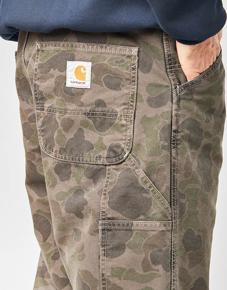 Carhartt WIP Single Knee Pant - Camo Duck/Green/Porphyry (Garment Dyed) - Image 4