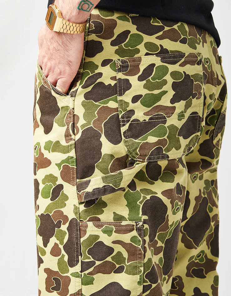 Carhartt WIP Single Knee Pant - Camo Duck/Green (Stone Washed) - Image 5