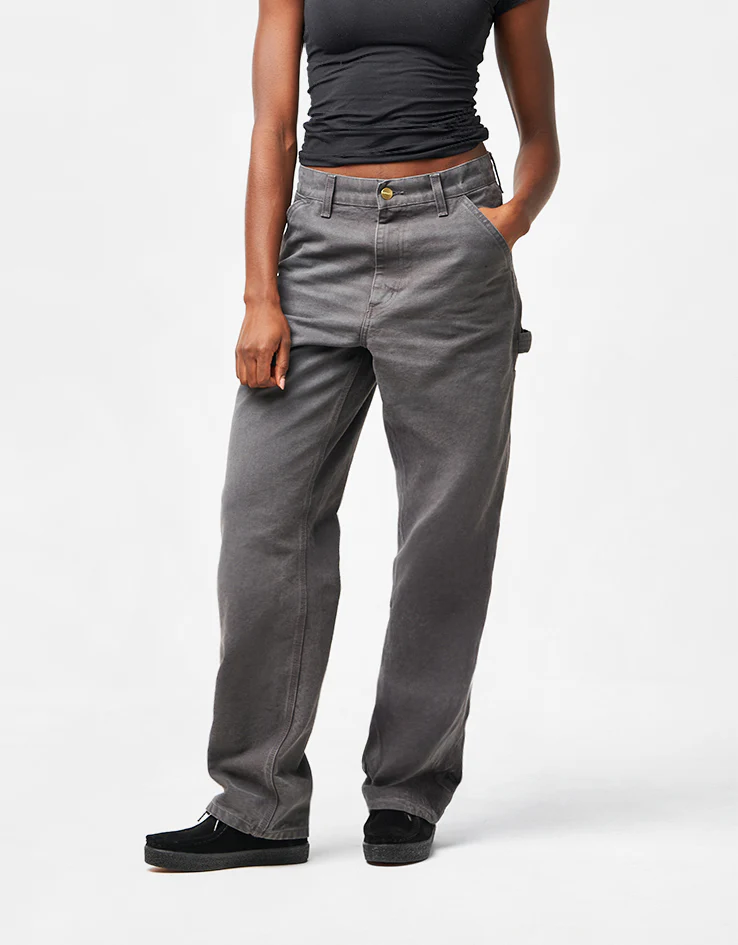 Carhartt WIP Single Knee Pant - Graphite (Stone Canvas) - Image 7