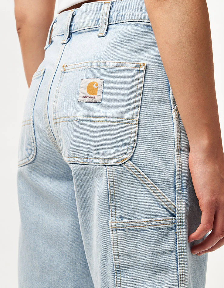 Carhartt WIP Single Knee Shorts - Blue (Heavy Stone Bleached) - Image 11