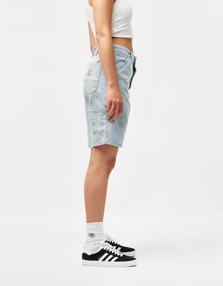 Carhartt WIP Single Knee Shorts - Blue (Heavy Stone Bleached) - Image 9