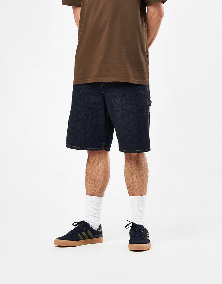 Carhartt WIP Single Knee Shorts - Blue (Rinsed) - Image 2