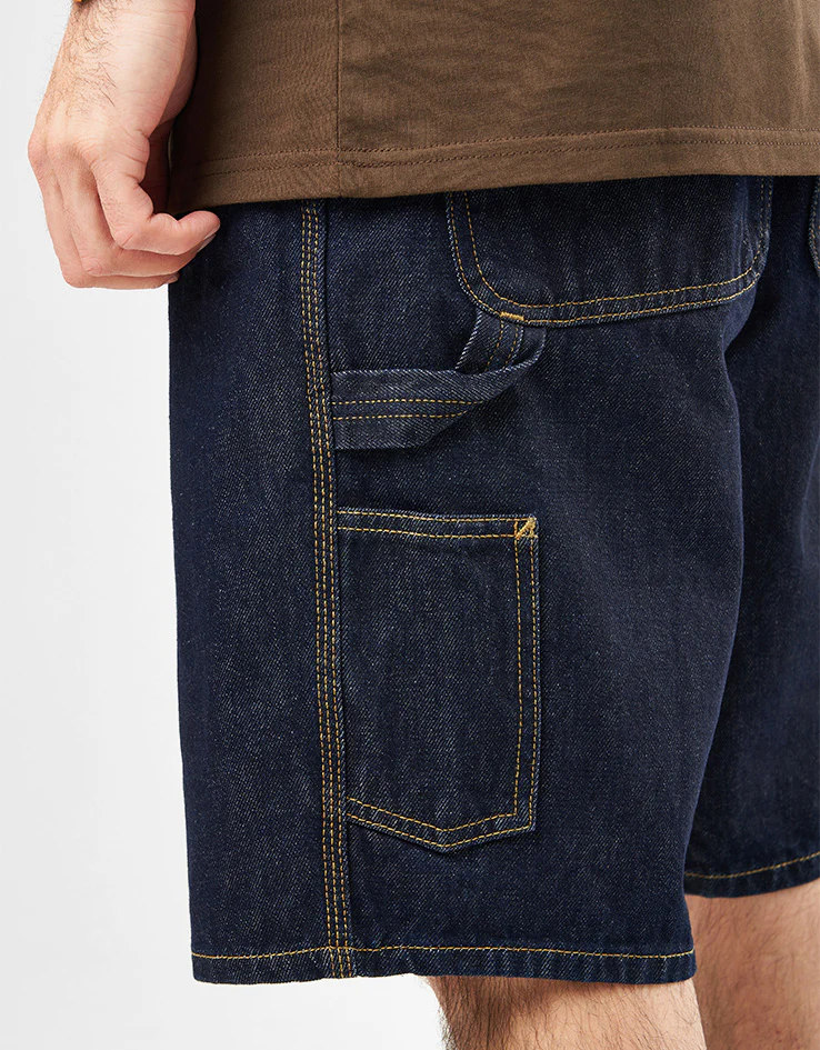 Carhartt WIP Single Knee Shorts - Blue (Rinsed) - Image 5