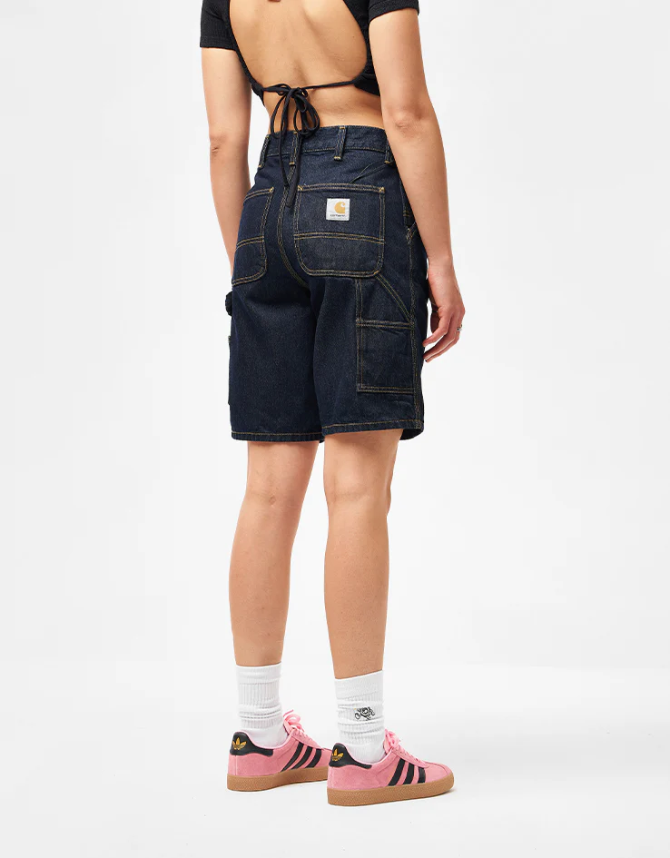 Carhartt WIP Single Knee Shorts - Blue (Rinsed) - Image 6
