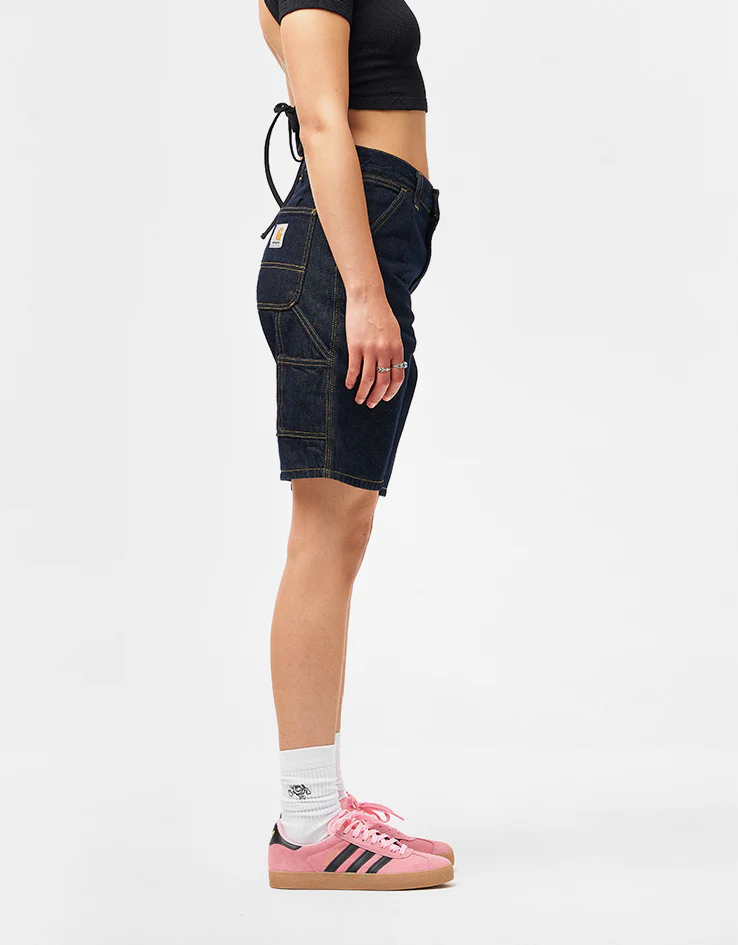 Carhartt WIP Single Knee Shorts - Blue (Rinsed) - Image 8