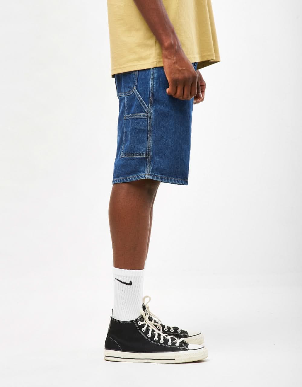 Carhartt WIP Single Knee Shorts - Blue (Stone Washed) - Image 3