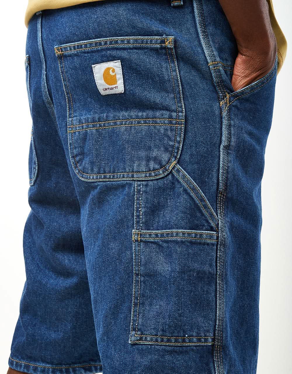 Carhartt WIP Single Knee Shorts - Blue (Stone Washed) - Image 4