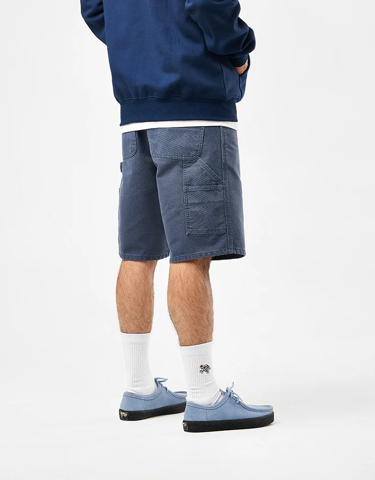 Carhartt WIP Single Knee Shorts - Dusky Blue (Stone Canvas) - Image 2