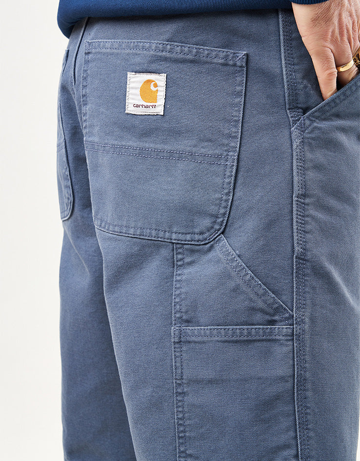 Carhartt WIP Single Knee Shorts - Dusky Blue (Stone Canvas) - Image 4