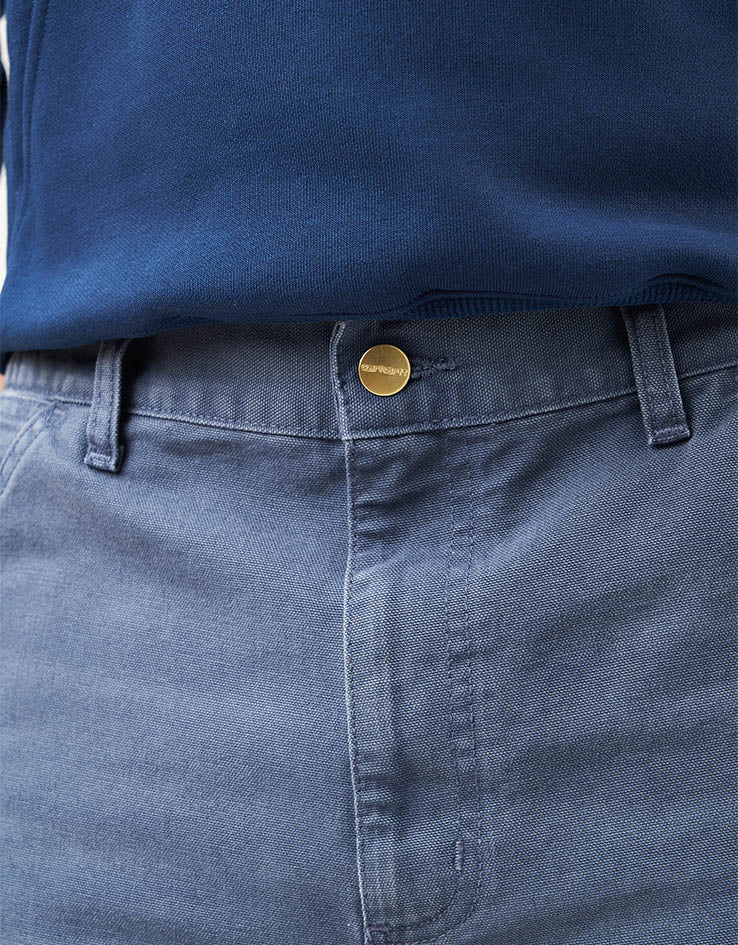 Carhartt WIP Single Knee Shorts - Dusky Blue (Stone Canvas) - Image 6