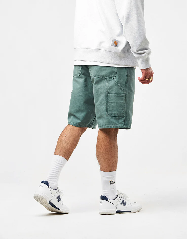 Carhartt WIP Single Knee Shorts - Silver Pine (Stone Canvas) - Image 3