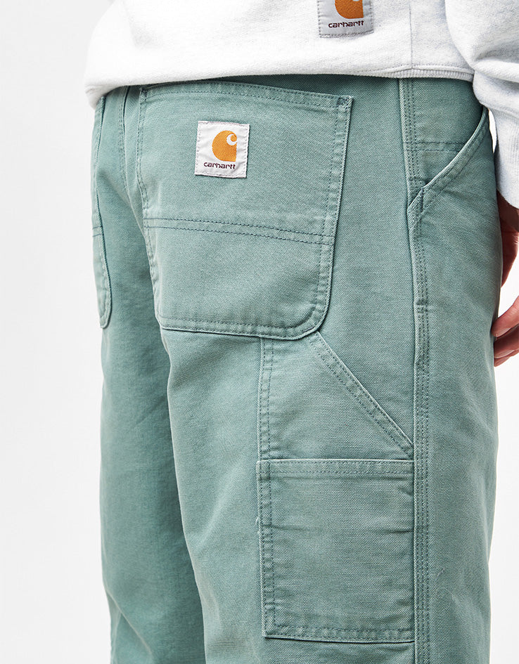 Carhartt WIP Single Knee Shorts - Silver Pine (Stone Canvas) - Image 4