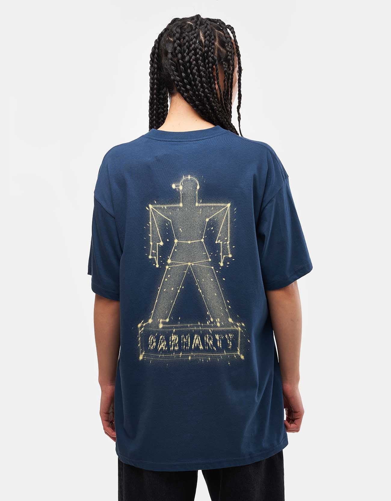 Carhartt WIP Stargazer T-Shirt - Dusky Blue/Yellow - Image 5