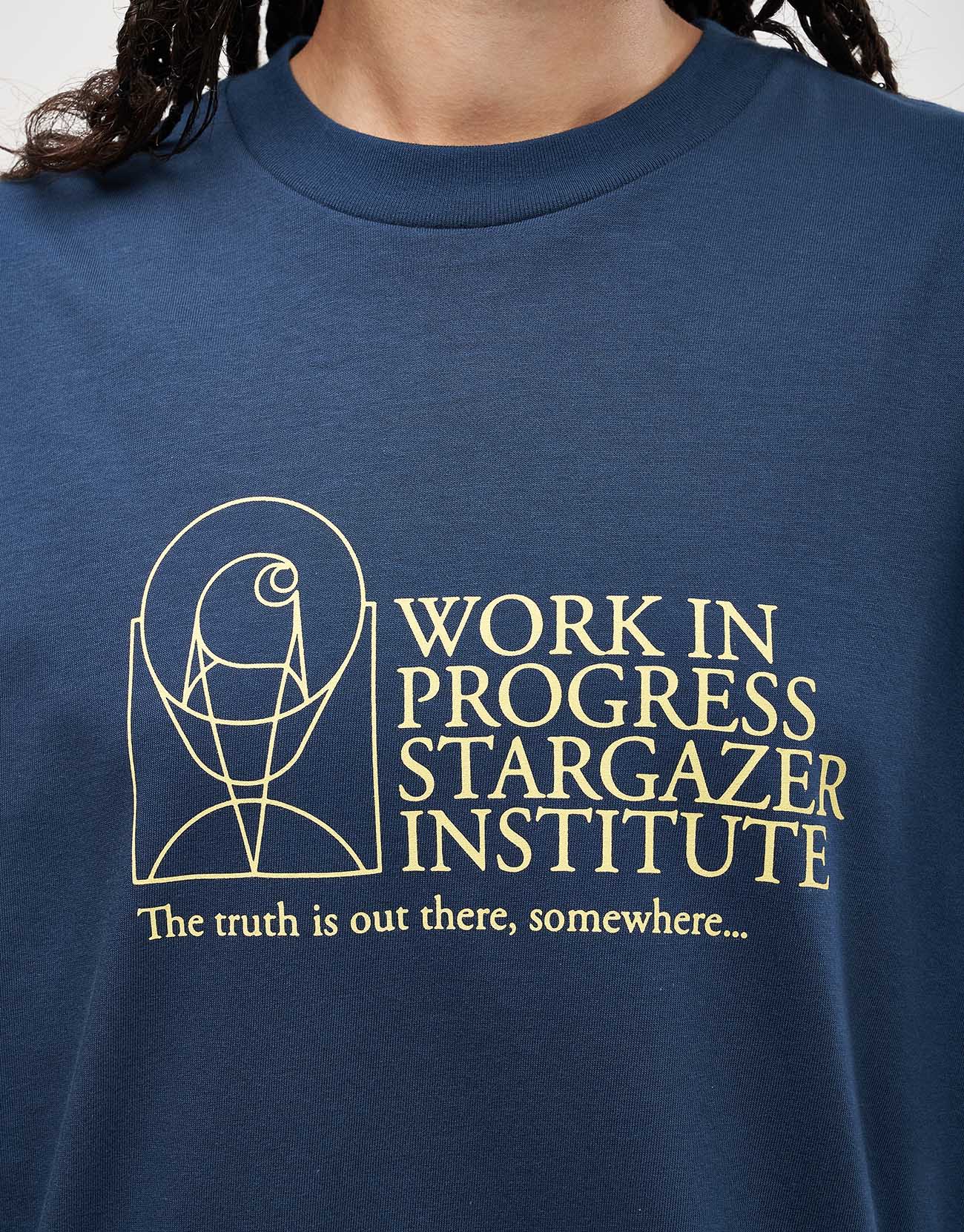 Carhartt WIP Stargazer T-Shirt - Dusky Blue/Yellow - Image 8