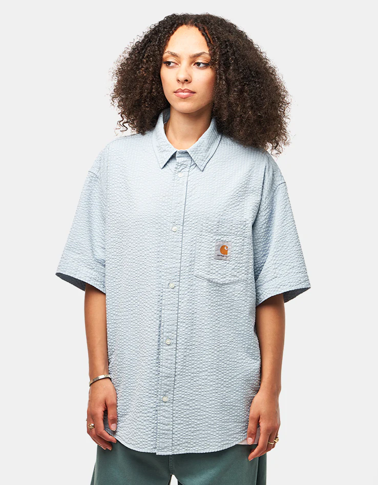 Carhartt WIP Toland S/S Shirt - Toland Stripe/Blue Fog - Image 10
