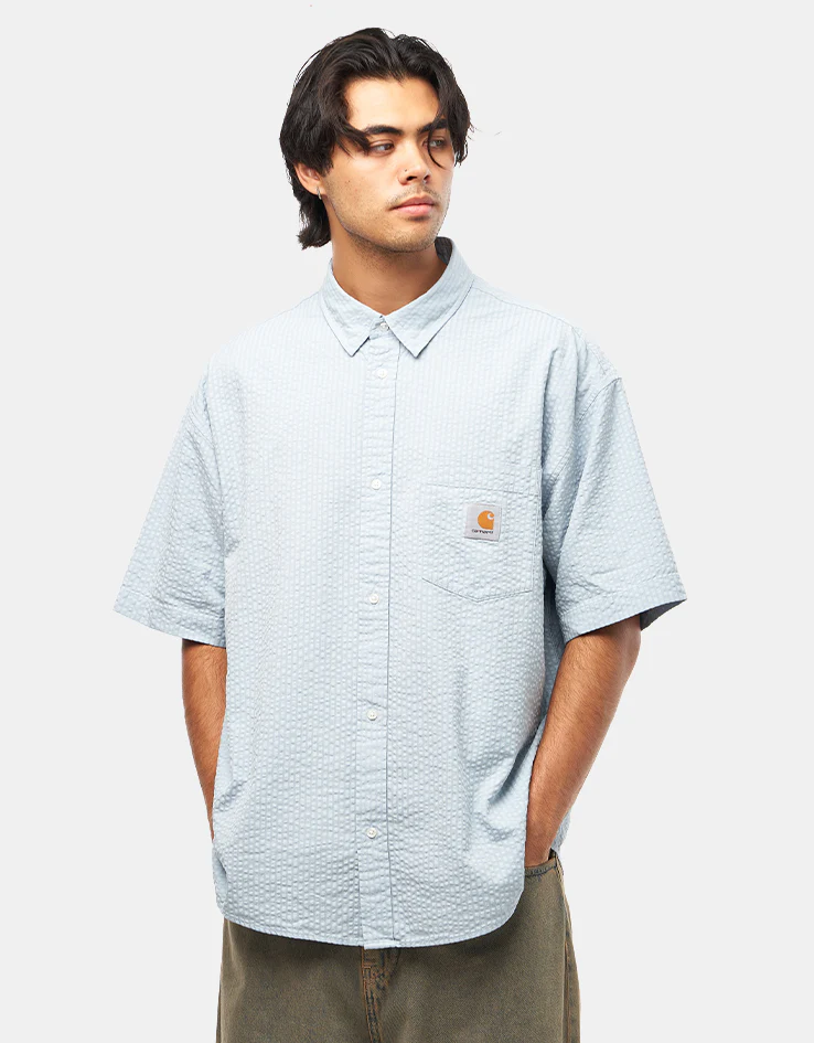Carhartt WIP Toland S/S Shirt - Toland Stripe/Blue Fog - Image 3