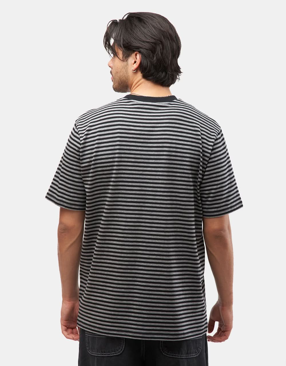 Carhartt WIP Verner Pocket T-Shirt - Verner Stripe/Black/Dark Grey Heather - Image 2