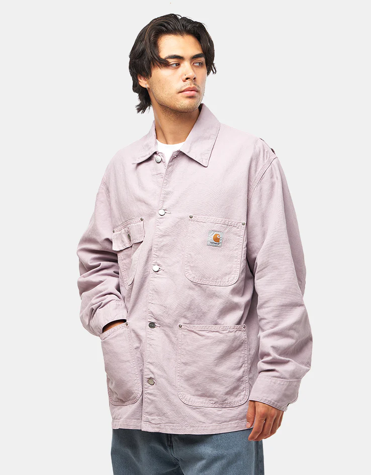 Carhartt WIP Walter Chore Coat - Pink Fog (Garment Dyed) - Image 2