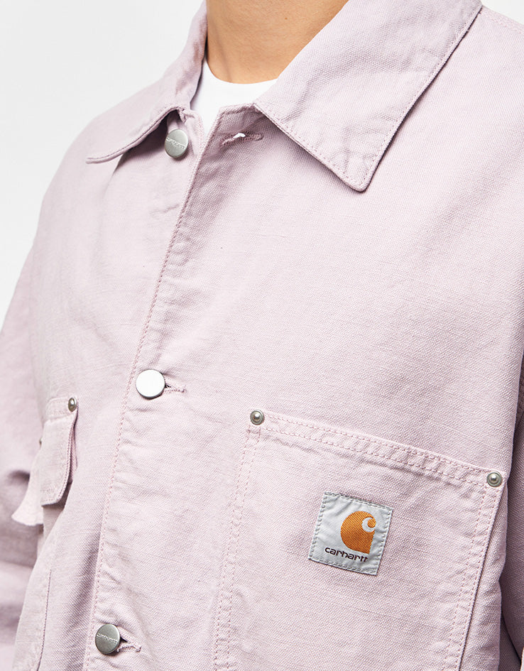 Carhartt WIP Walter Chore Coat - Pink Fog (Garment Dyed) - Image 4