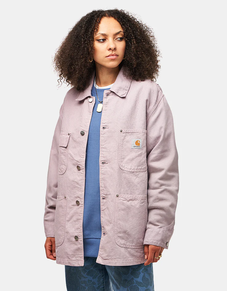 Carhartt WIP Walter Chore Coat - Pink Fog (Garment Dyed) - Image 7