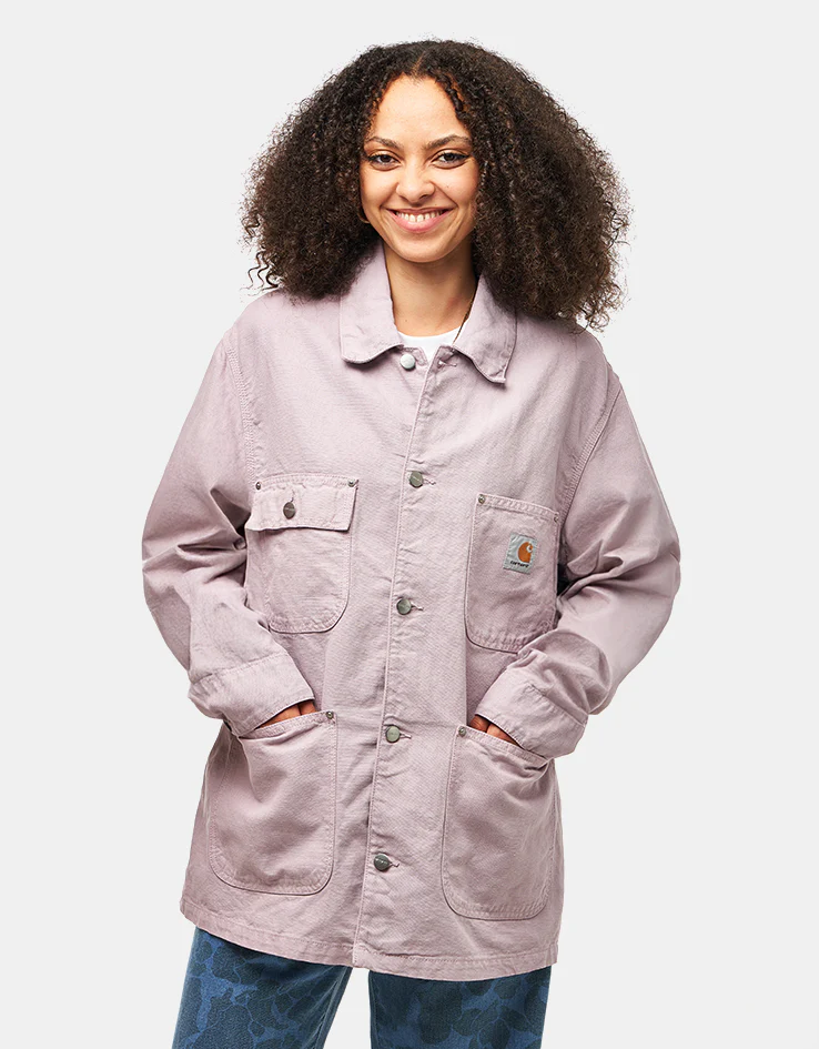 Carhartt WIP Walter Chore Coat - Pink Fog (Garment Dyed) - Image 8