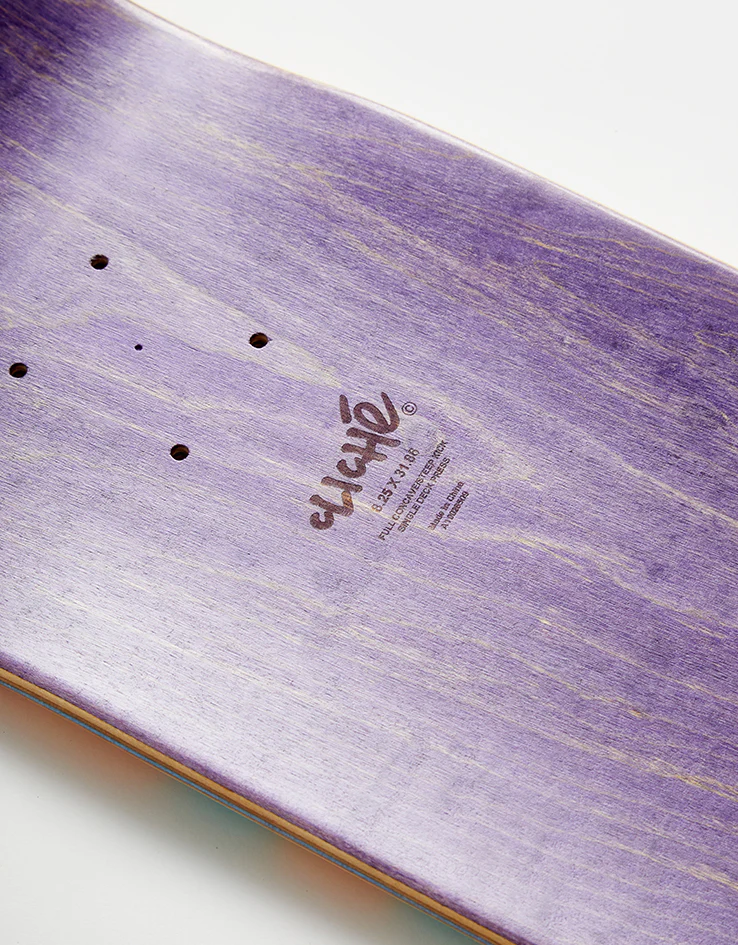 Cliché Handwritten Orange/Teal RHM Skateboard Deck - Image 5