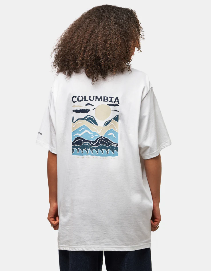 Columbia Explorers Canyon™ Back SS T-Shirt - White/Peaks And Waves - Image 5