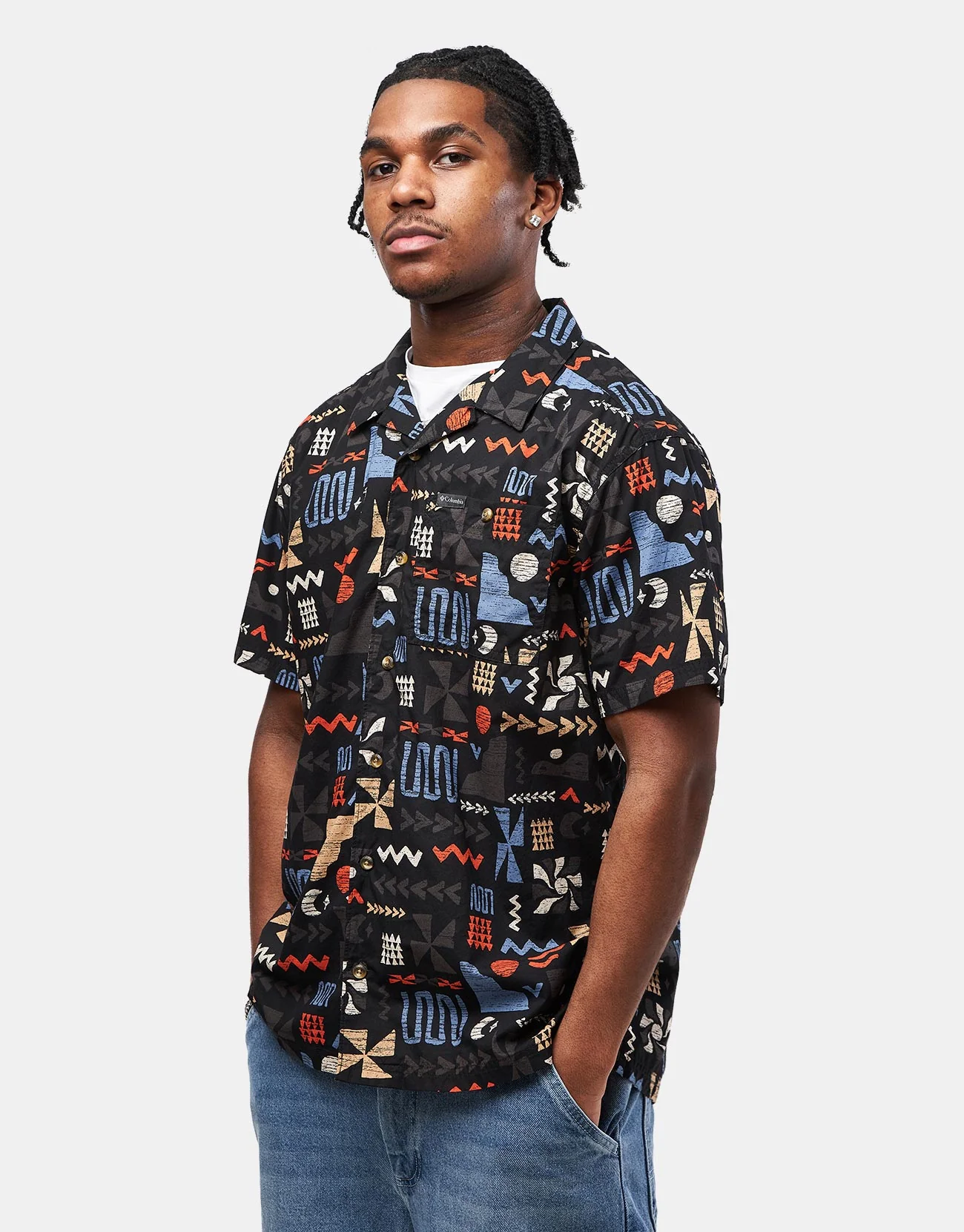 Columbia Pine Canyon™ S/S Shirt - Black/Outer Bounds - Image 2