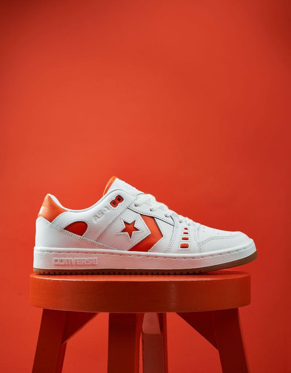 Converse AS-1 Pro Skate Shoes - White/Orange/White - Image 2