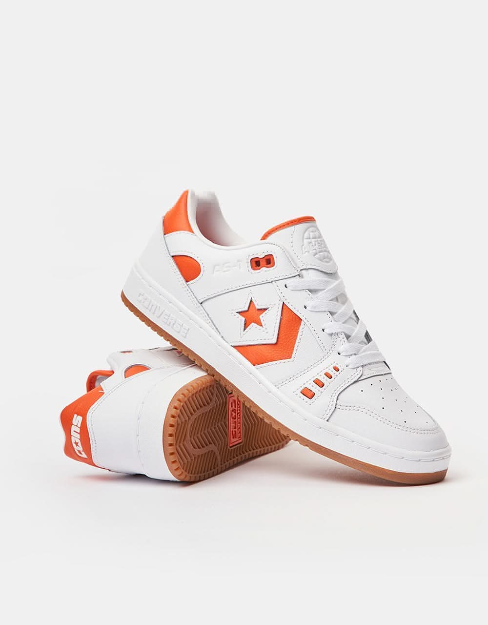 Converse AS-1 Pro Skate Shoes - White/Orange/White - Image 3