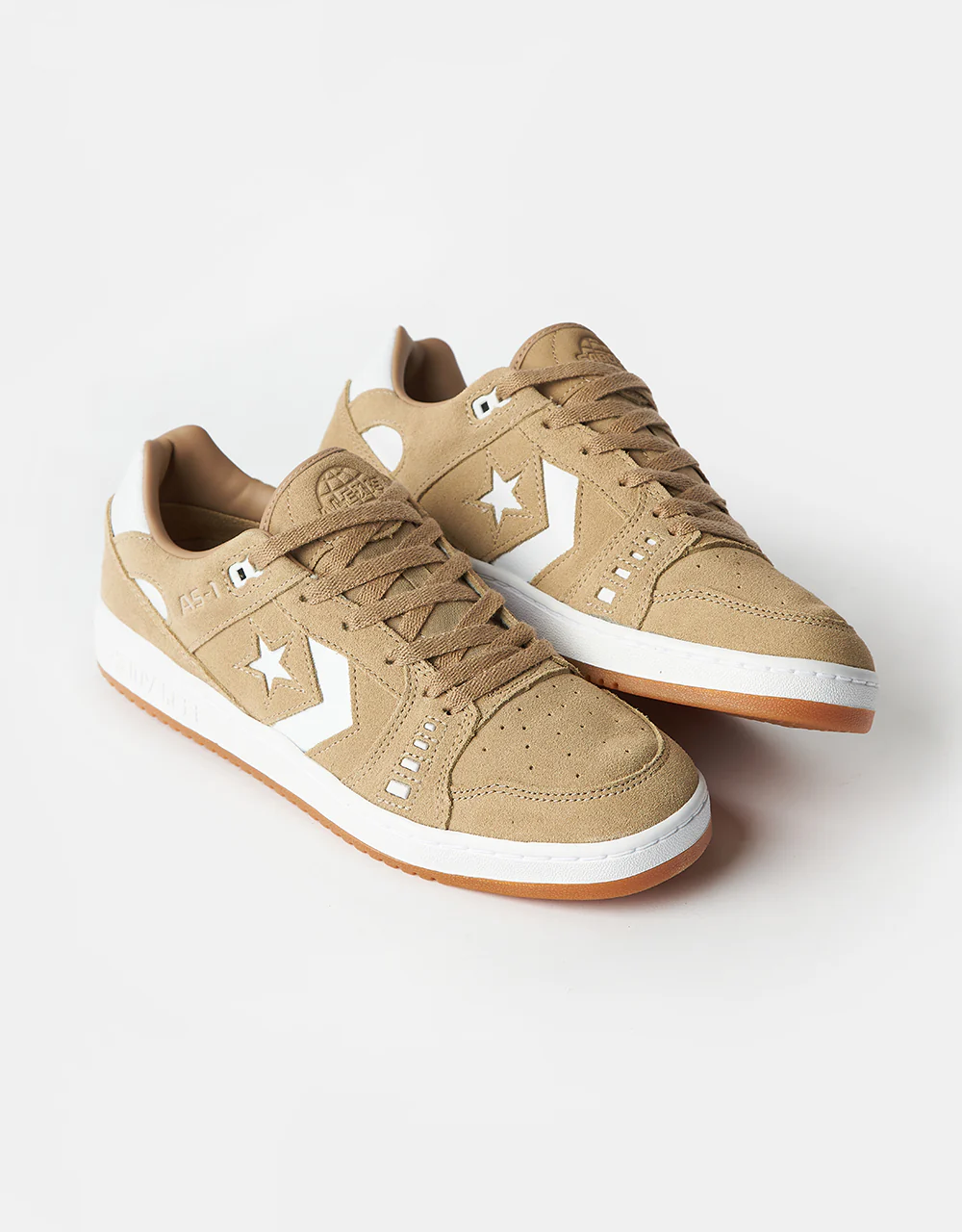 Converse AS-1 Pro Suede Skate Shoes - Nomad Khaki/White/Gum - Image 3